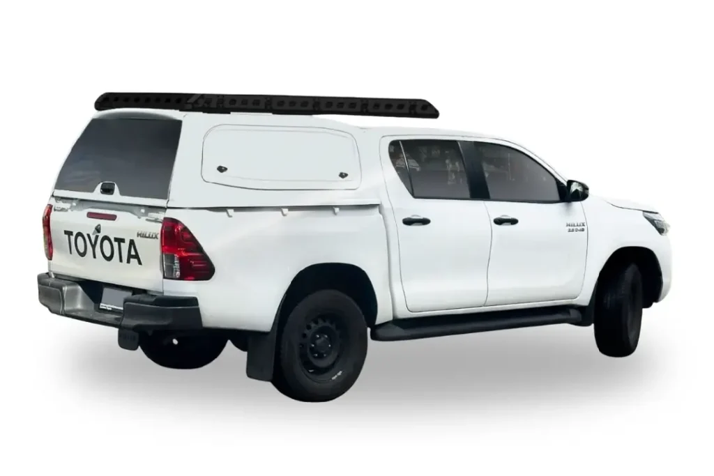 Razorback tradesmen steel canopy with Roof Rack platform